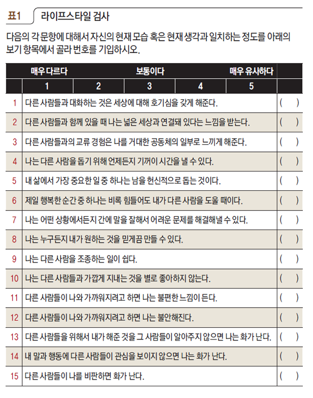 라이프스타일 검사