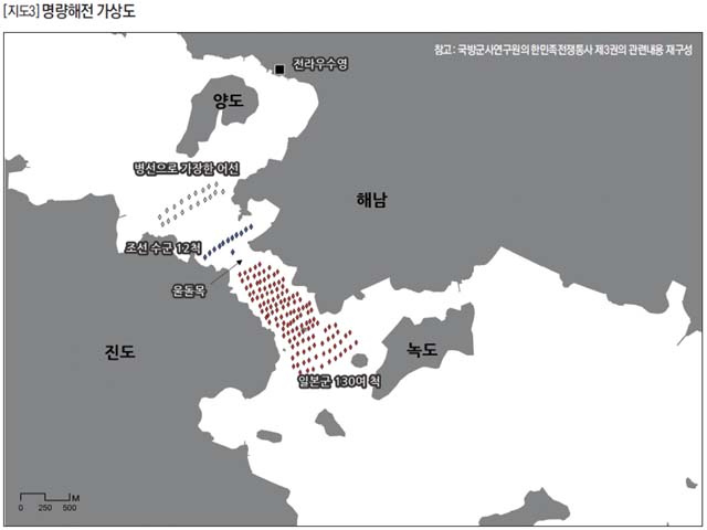 [지도3] 명량해전 가상도