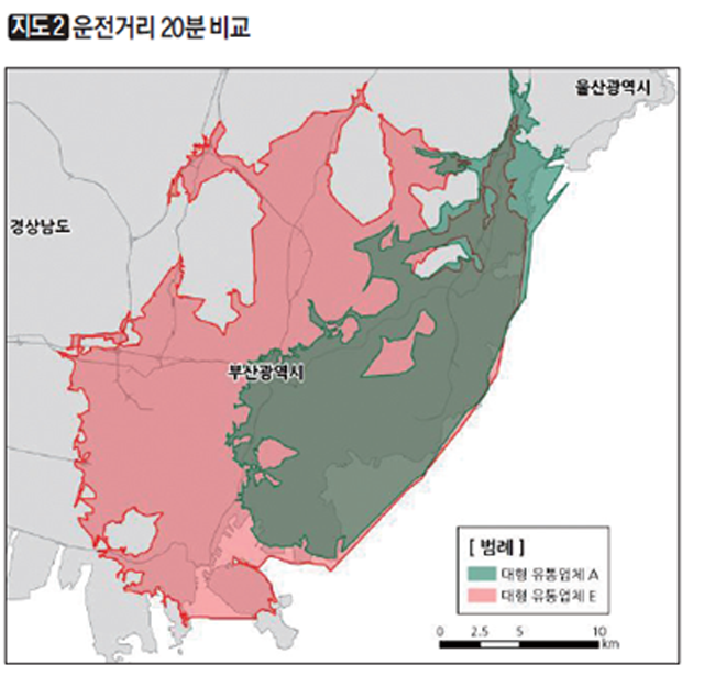 [지도2]운전거리 20분 비교