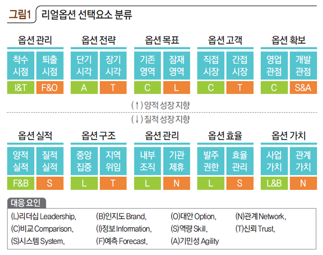 리얼옵션 선택요소 분류