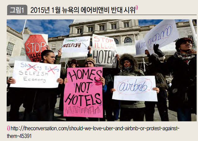 2015년 1월 뉴욕의 에어비앤비 반대 시위