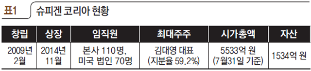 표1 슈피겐 코리아 현황