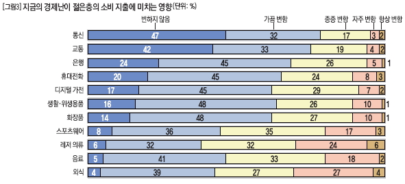 지금의 경제난이 중국 젊은층의 소비 지출에 미치는 영향