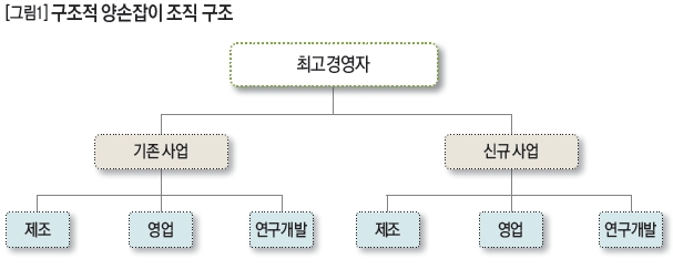 [그림1]구조적 양손잡이 조직 구조