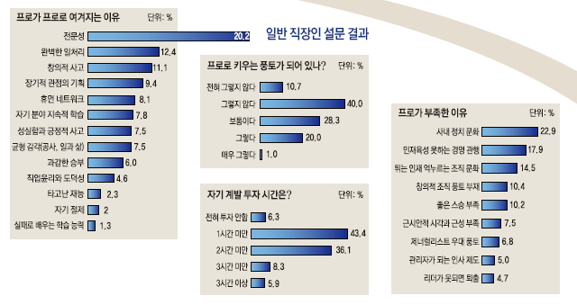 프로페셔널리즘 일반 직장인 설문 결과