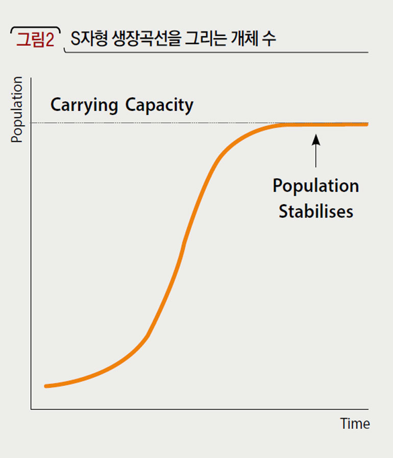 S자형 생장곡선을 그리는 개체 수