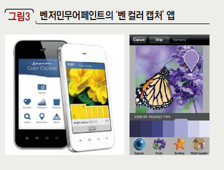 벤저민무어페인트의 ‘벤 컬러 캡처’ 앱