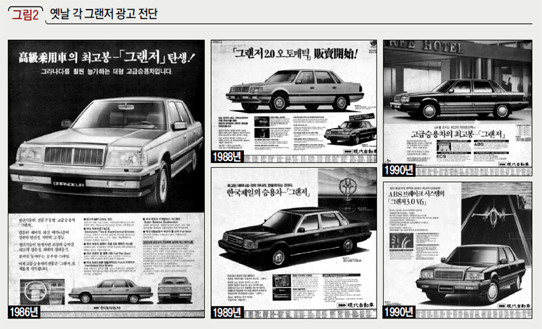 옛날 각 그랜저 광고 전단