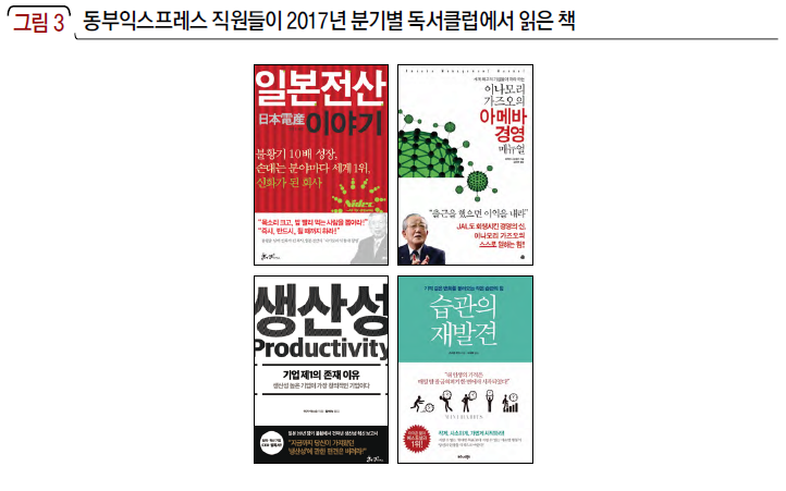 동부익스프레스 직원들이 2017년 분기별 독서클럽에서 읽은 책