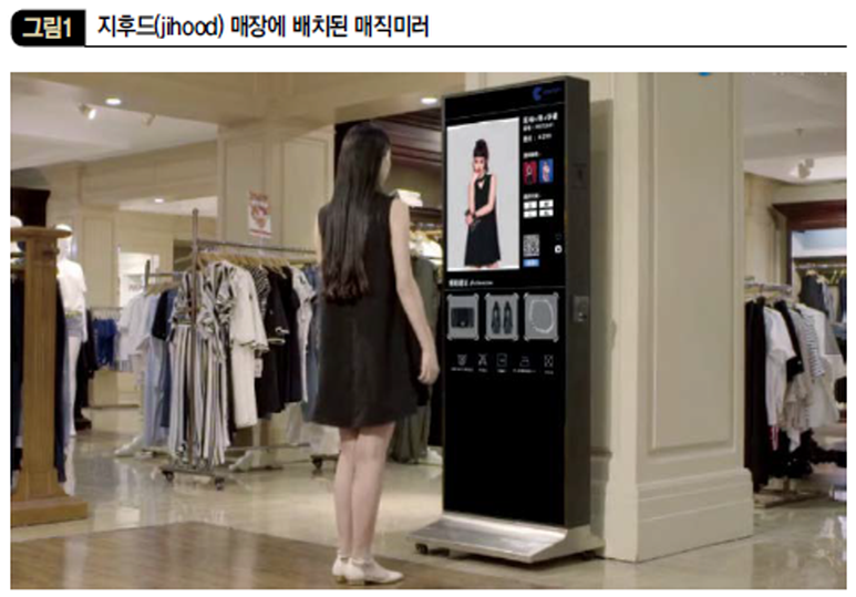 지후드(jihood) 매장에 배치된 매직미러