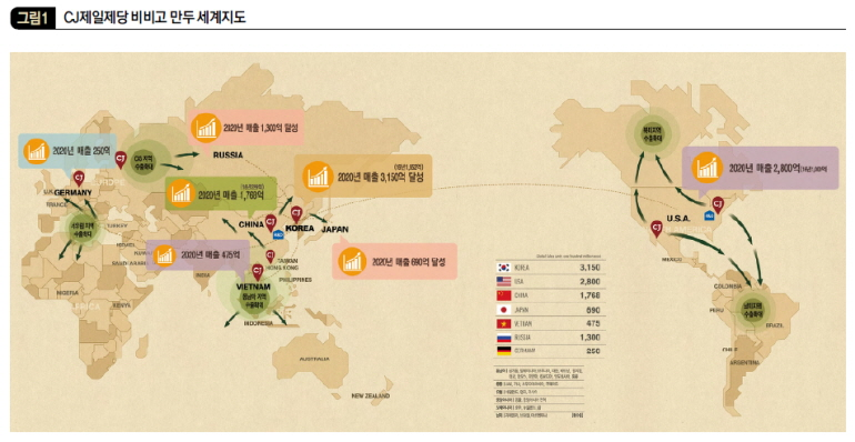 CJ제일제당 비비고 만두 세계지도