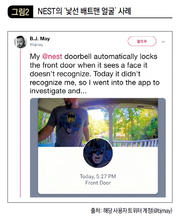 NEST의 ‘낯선 배트맨 얼굴’ 사례