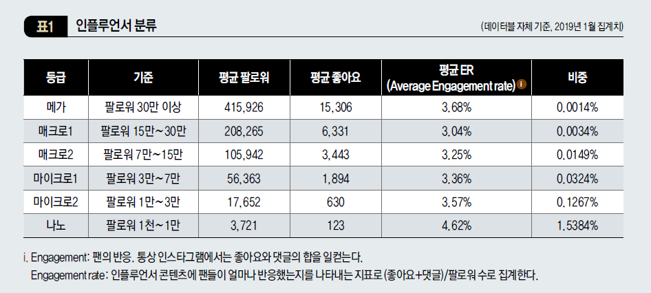 인플루언서 분류