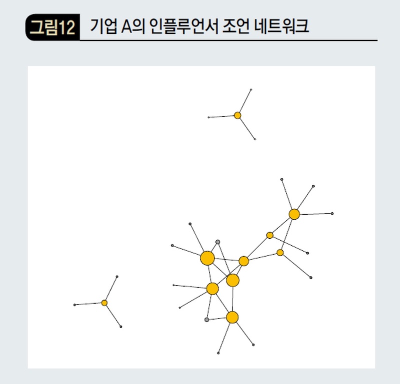 기업 A의 인플루언서 조언 네트워크