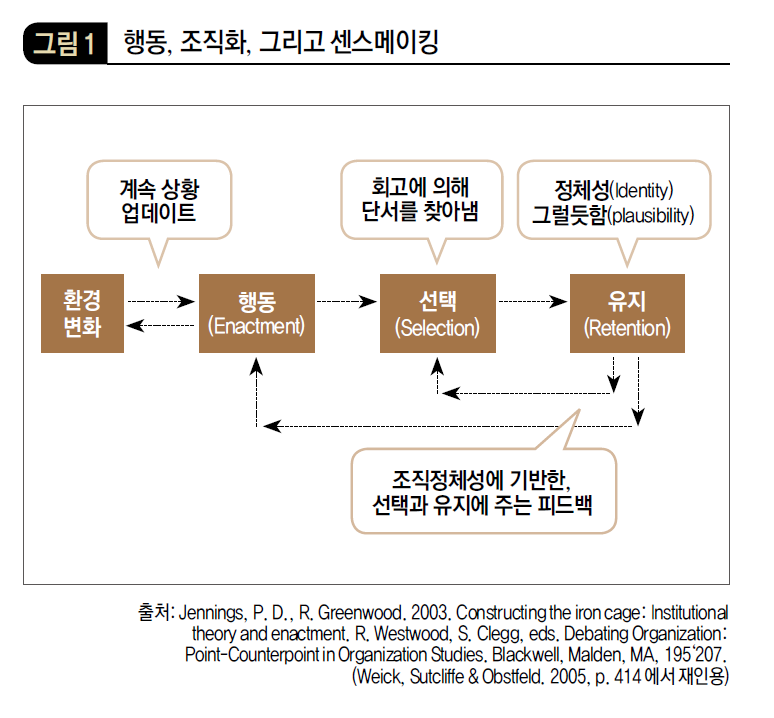 행동, 조직화, 그리고 센스메이킹