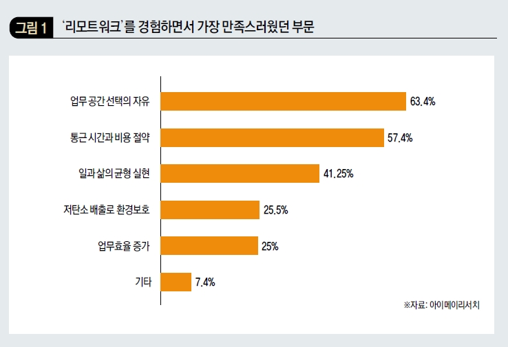 ‘리모트워크’를 경험하면서 가장 만족스러웠던 부문