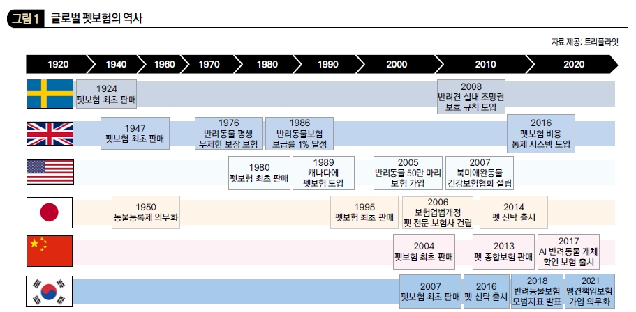 글로벌 펫보험의 역사