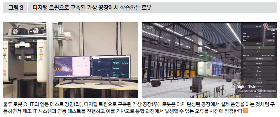 디지털 트윈으로 구축된 가상 공장에서 학습하는 로봇