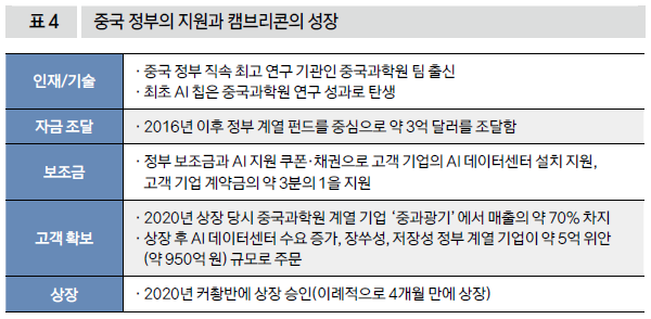 중국 정부의 지원과 캠브리콘의 성장