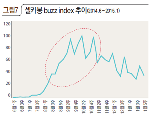 그림7 셀카봉 buzz index 추이(2014.6~2015.1)