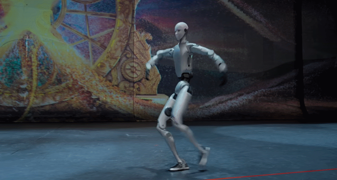 Robot with Human Face Masters Kung Fu, Ballet